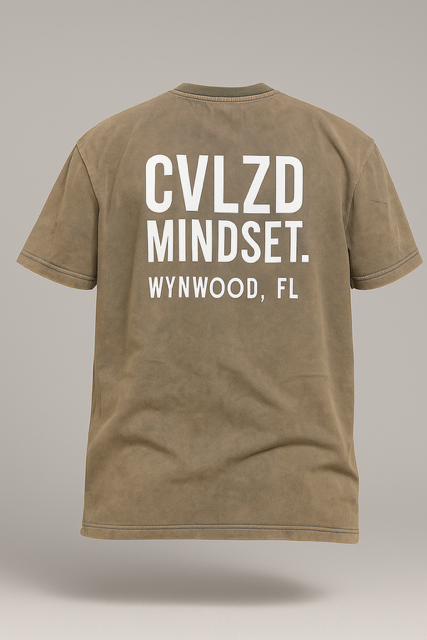 Wynwood Mindset Logo Tee – Brown White Logo