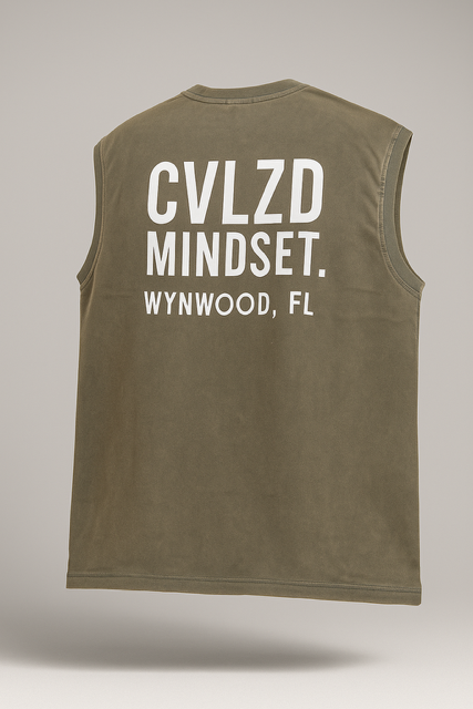 Wynwood Mindset Sleeveless – Olive White Logo