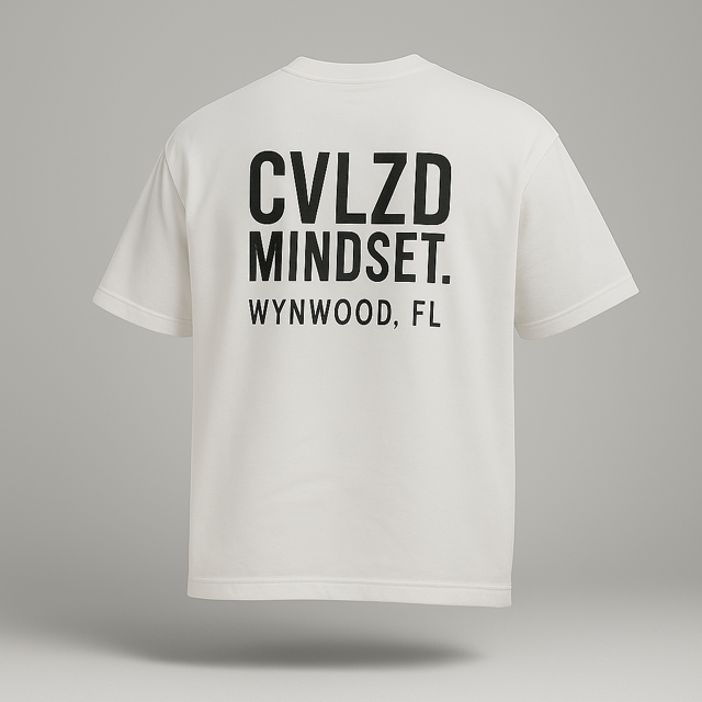 Wynwood Mindset Logo Tee – White Black Logo