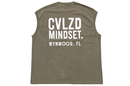 Wynwood Mindset Sleeveless – Olive White Logo