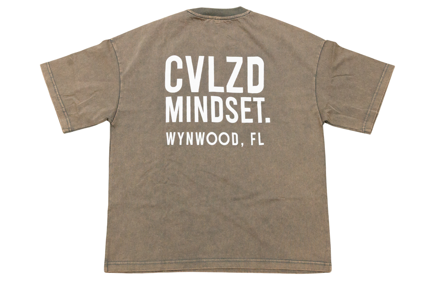 Wynwood Mindset Logo Tee – Brown White Logo