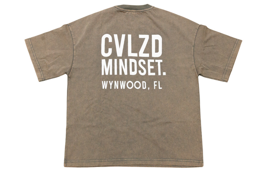 Wynwood Mindset Logo Tee – Brown White Logo