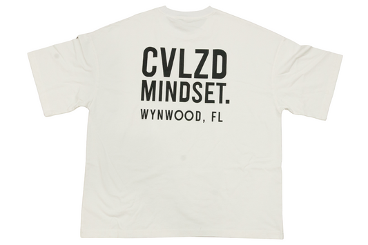 Wynwood Mindset Logo Tee – White Black Logo