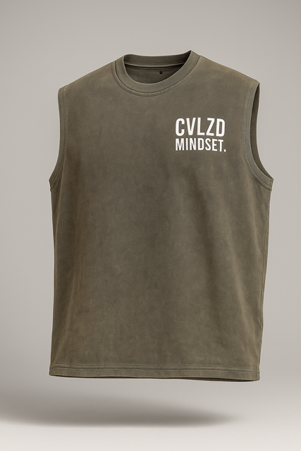 Wynwood Mindset Sleeveless – Olive White Logo